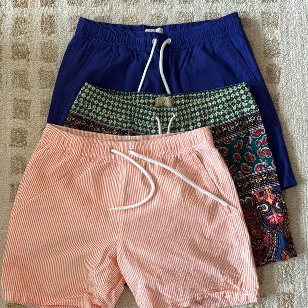 Men's J. Crew Swim Trunks Size Small - Set of 3
